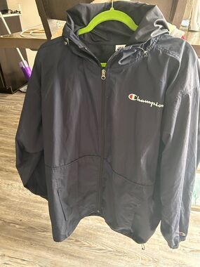 Champion Navy Hooded Windbreaker